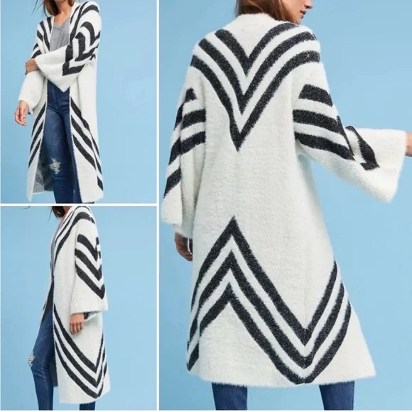 Anthropologie Sleeping On Snow Valia Eyelash Cardigan - Picture 2 of 6